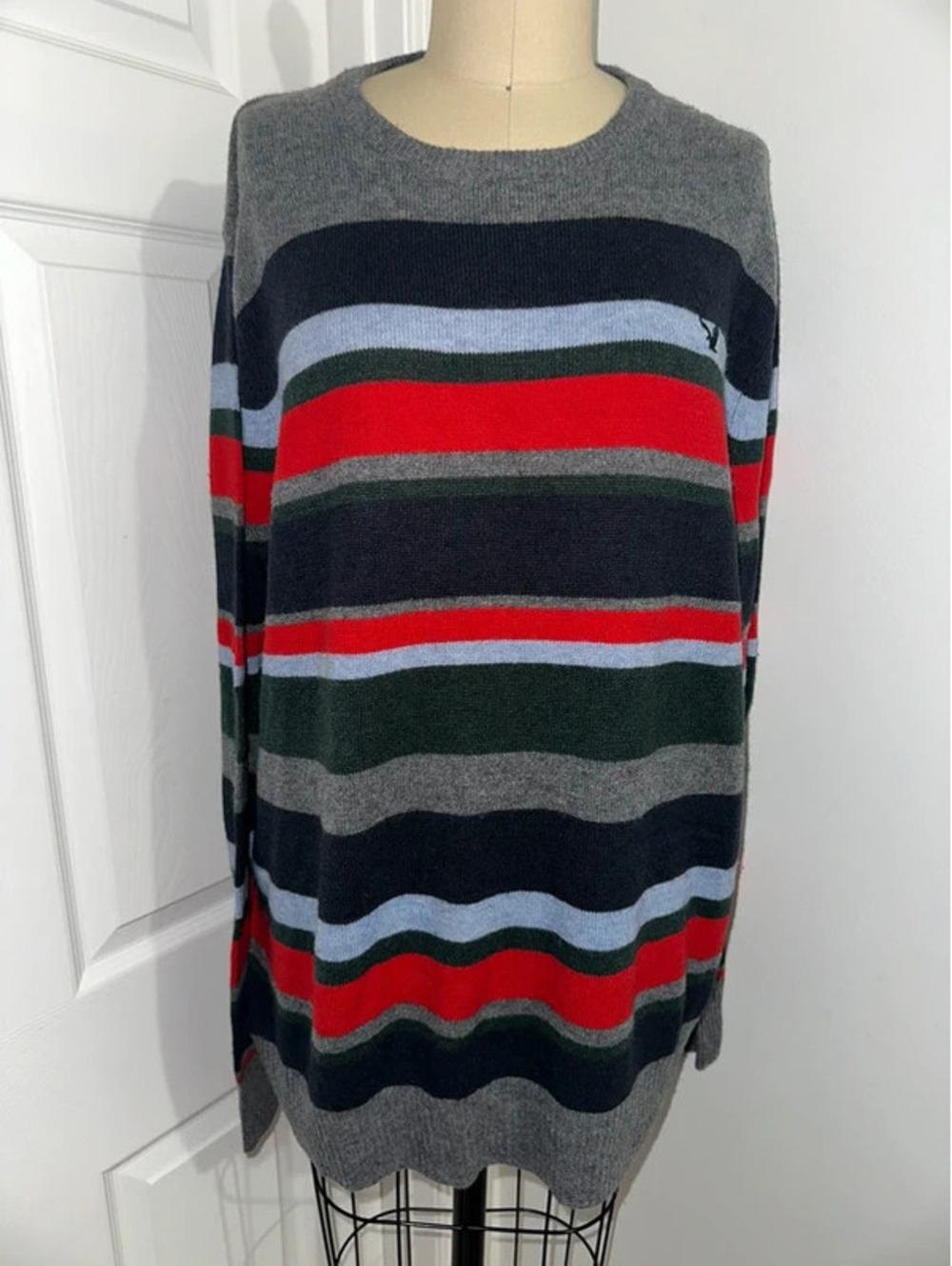 American Eagle Men's Striped Gorpcore Crewneck Sweater XXL